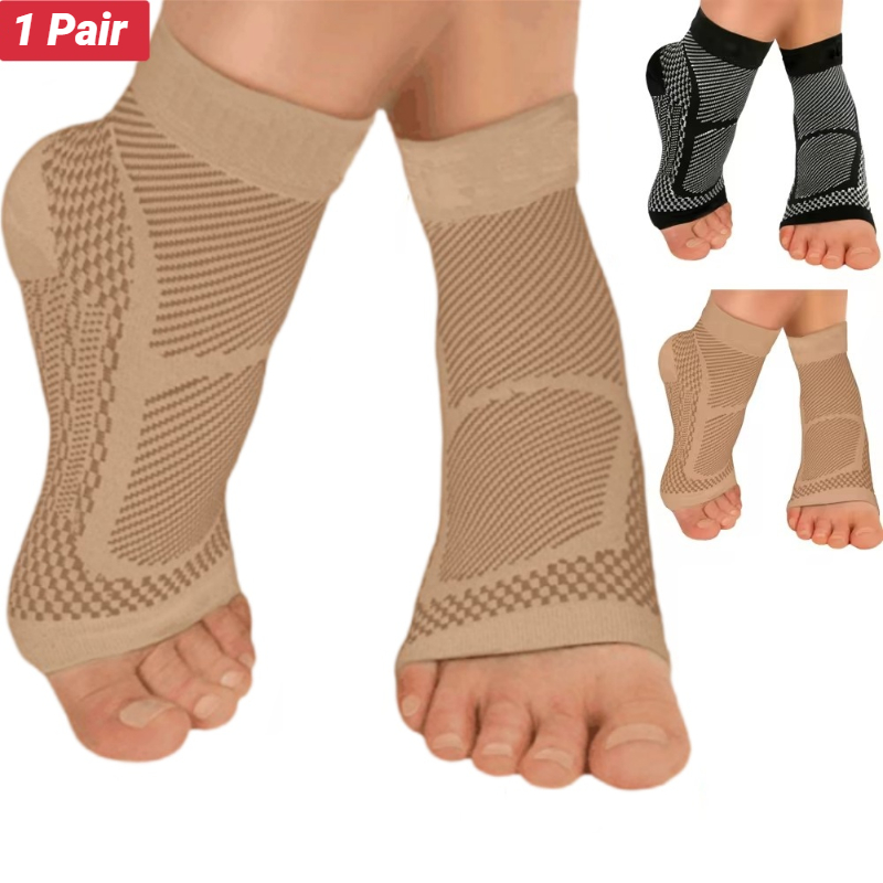 Ankle Brace Sock - ถุงเท้ารัดข้อเท้าแบบสปอร์ต สำหรับบรรเทาอาการปวดจากโรคพังผืดใต้ฝ่าเท้า เอ็นร้อยหวายอักเสบ อาการปวดข้อ บวม รองช้ำ