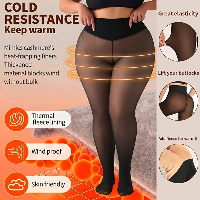 Tights Pantyhose Sheer - เลกกิ้งบุขนแกะแบบใหม่ปี 2026 เซ็กซี่ สีดำ กระชับสัดส่วน เก็บความร้อน