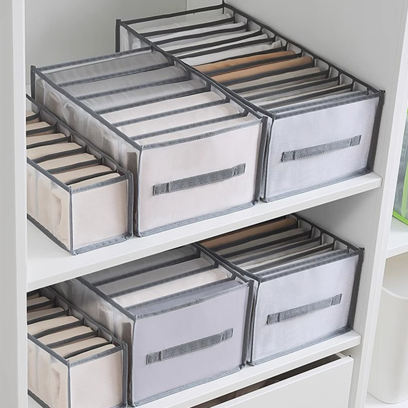 Sock Organizer Tray - กล่องจัดระเบียบชุดชั้นในแบบพับได้ กล่องเก็บกางเกงใน ถุงเท้า บรา กล่องจัดระเบียบลิ้นชักตู้เสื้อผ้า กล่องจัดระเบียบตู้เสื้อผ้า