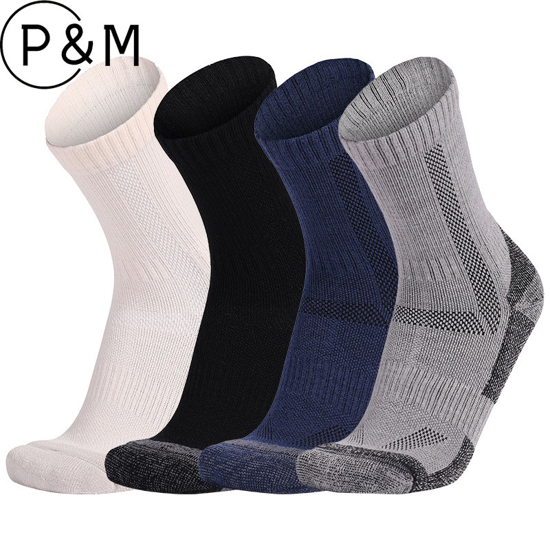 Wool Hiking Sock - ถุงเท้าเดินป่าขนแกะเมอริโนหนาสำหรับผู้ชาย 5 คู่, ถุงเท้ากันหนาวสำหรับฤดูหนาวและฤดูใบไม้ร่วง เหมาะสำหรับเล่นสกีและเล่นหิมะ ถุงเท้าแคชเมียร์นุ่มสำหรับเล่นกีฬากลางแจ้งและเดินป่า