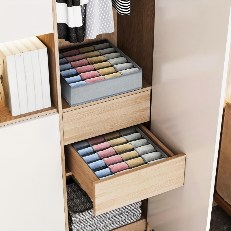 กล่องจัดเก็บแบบพับได้ 24 ช่อง, - Sock Organizer Tray บทวิจารณ์และราคา