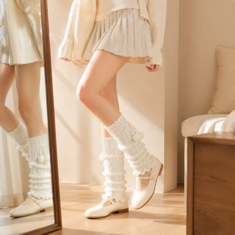 ปลอกขาไหมพรมถักลายเคเบิล พร้อม - Boot Sock Slouchy บทวิจารณ์และราคา