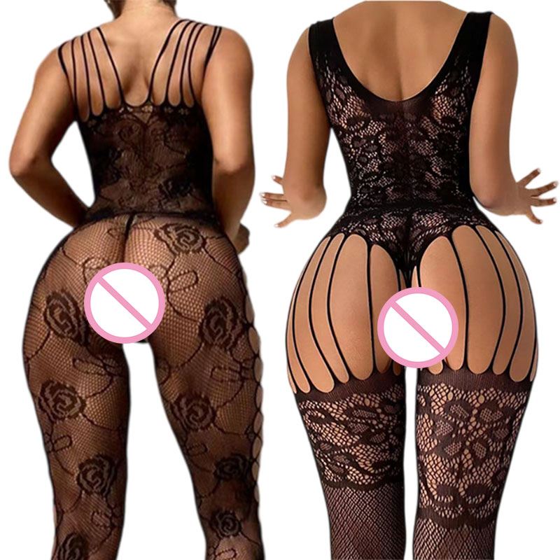 สีดํา Crotchless นุ่มยืดถุงน่อ - Fishnet Stocking Women บทวิจารณ์และราคา