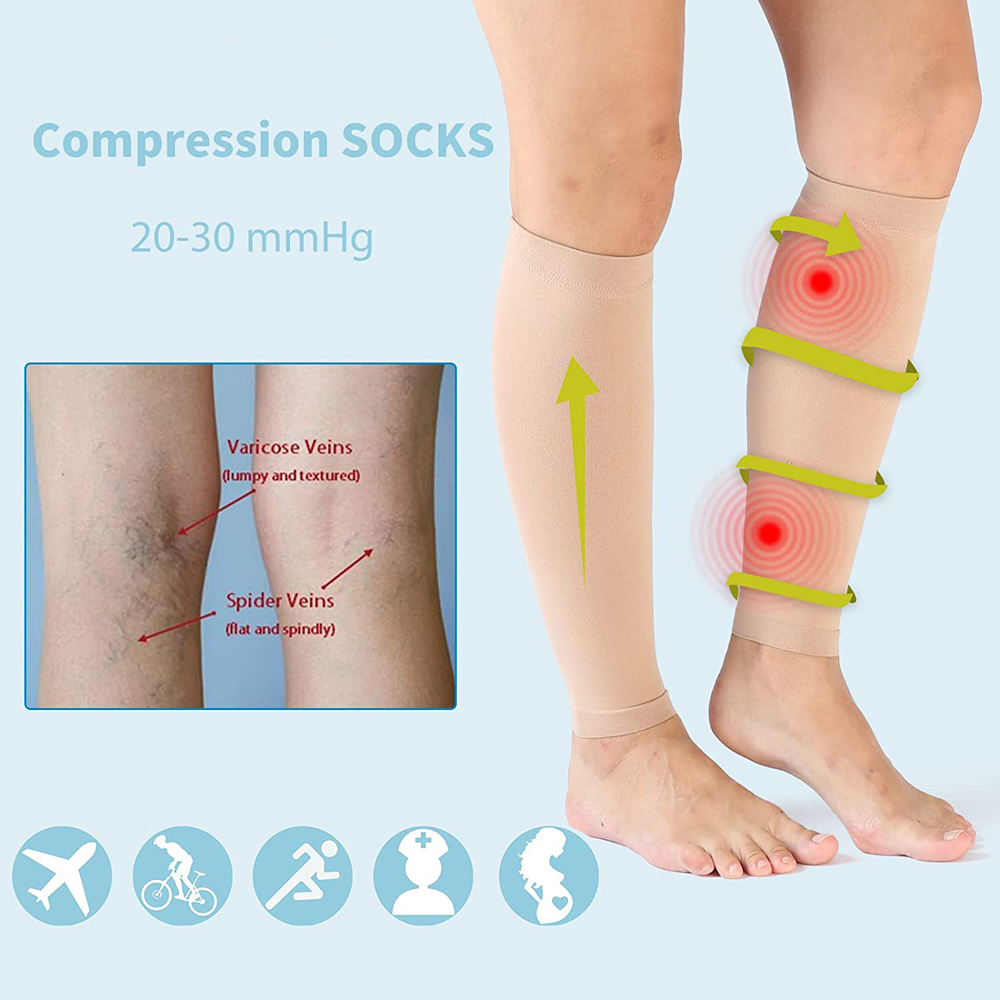 1 คู่ลูกวัวการบีบอัดขาถุงเท้าก - Compression Sleeve Calf บทวิจารณ์และราคา
