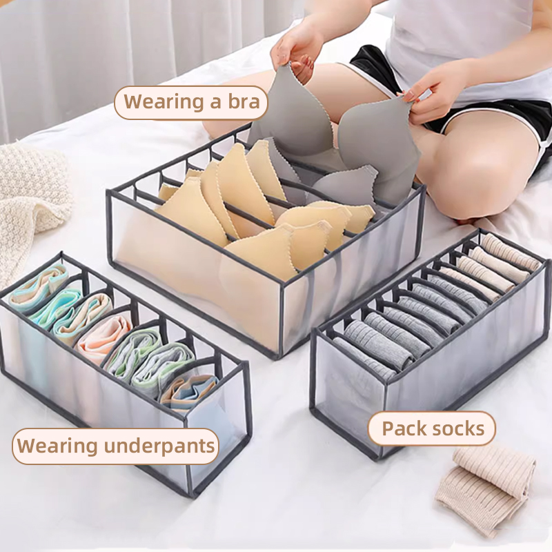 กล่องจัดระเบียบชุดชั้นในแบบพับ - Sock Organizer Tray บทวิจารณ์และราคา