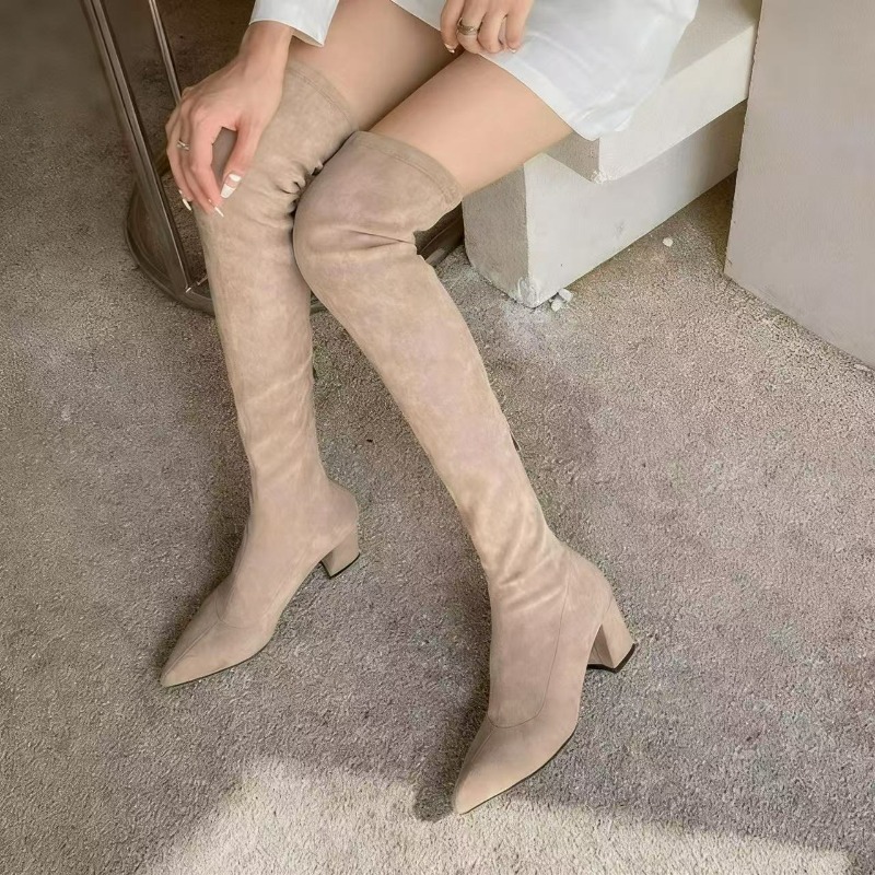 รองเท้าบูทผู้หญิงแบบเซ็กซี่ ปล - Knee High Sock Women บทวิจารณ์และราคา