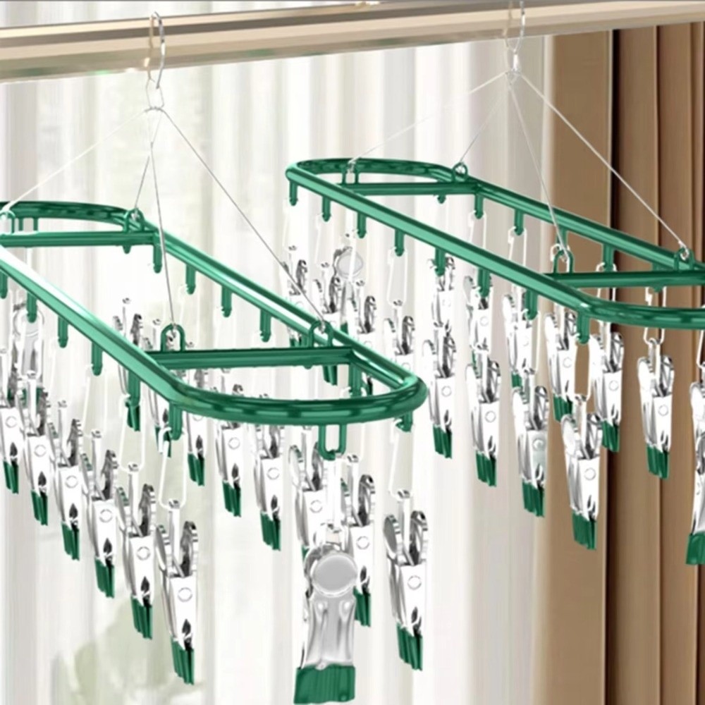 ราวตากผ้าแบบหนีบ 20 ตัว ทำจากส - Sock Organizer Tray บทวิจารณ์และราคา